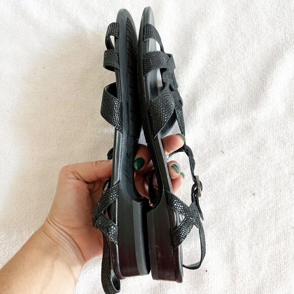 VANELi Womens Leather Multi-Strap Sandals Brandy Black 10.5 Comfort - Picture 6 of 12